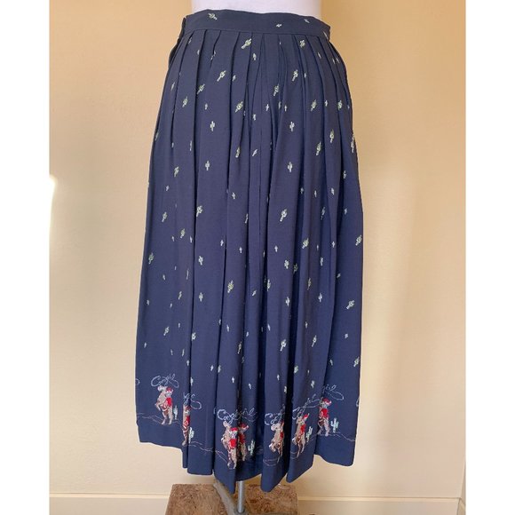 Western Cowgirl Print Midi Skirt - Picture 2 of 6